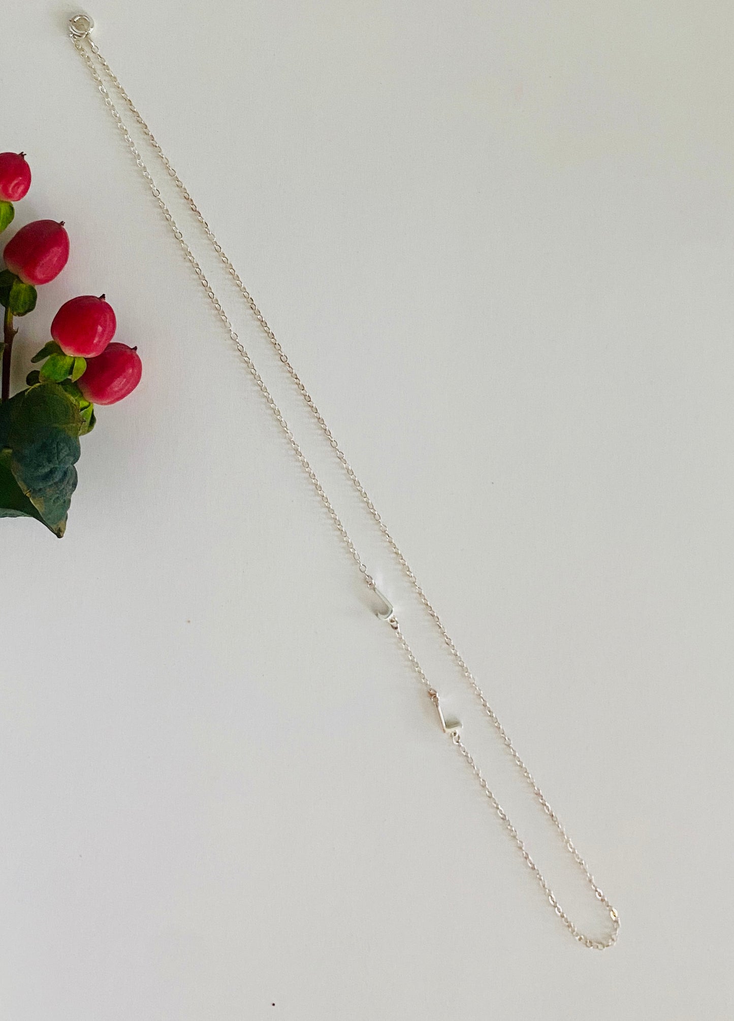 Sterling Silver - Custom Necklace - Letters + Birthstones