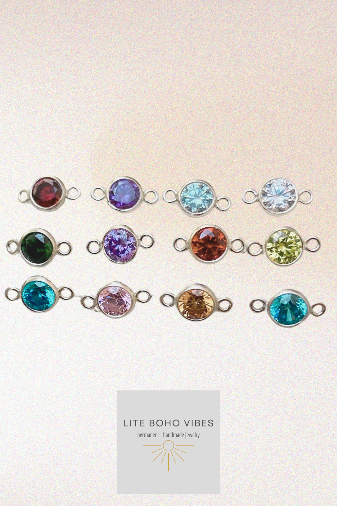 Sterling Silver - Custom Necklace - Letters + Birthstones