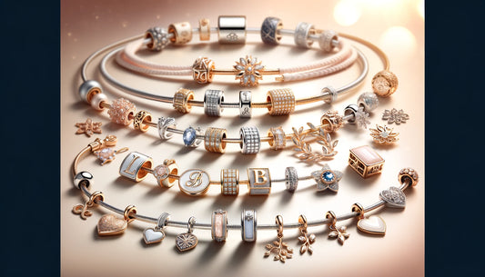 permanent jewelry charms in a circle