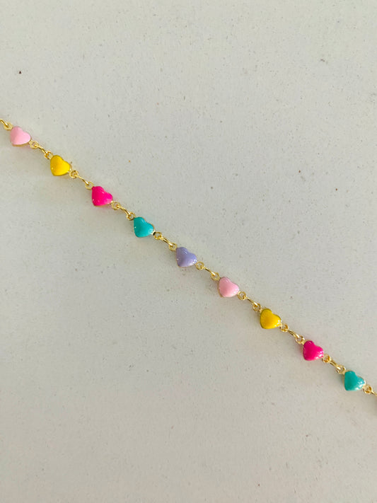Kids Enamel Bracelet - Hearts