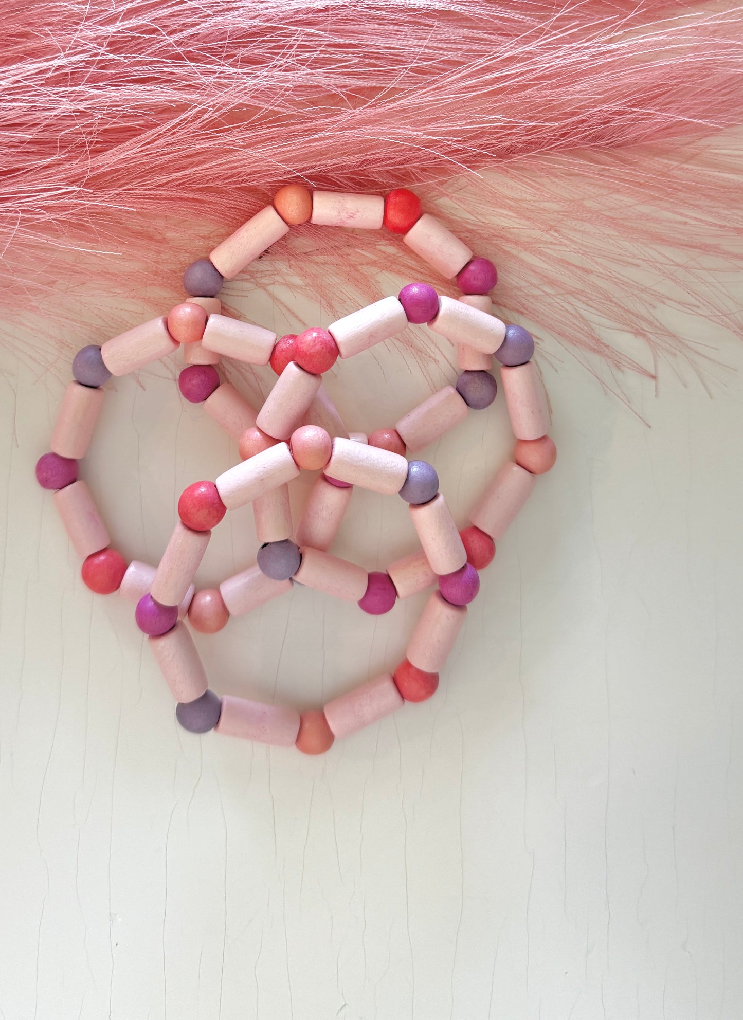 Pink Ombre Wood Bracelet