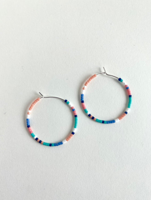 Silver Springy Hoops